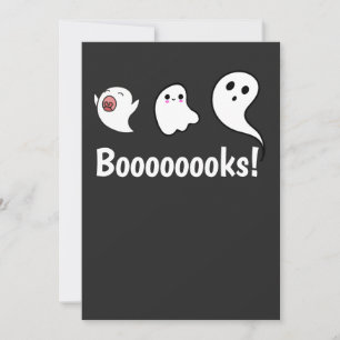 Cartão de Convite de Livros de Fantasmas Fofos