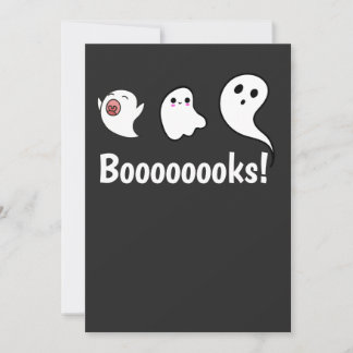Cartão de Convite de Livros de Fantasmas Fofos