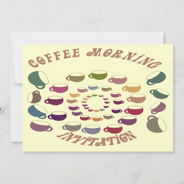 Cartão de Convite De Manhã De Café (Frente)