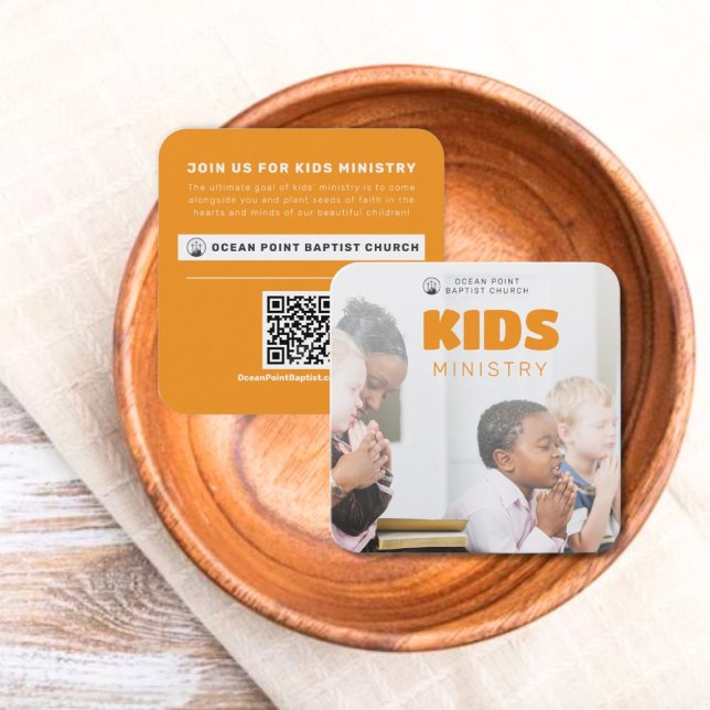 Cartão de Convite de Ministério Infantil da Igreja (Kids Ministry Church Invite Calling Card)