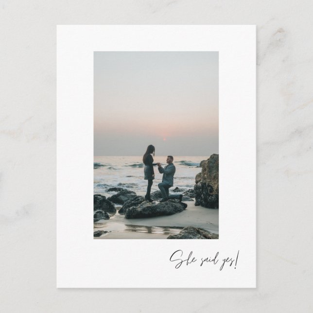 Cartão de Convite de Noivado com Foto de 'Ela Diss (Frente)