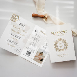 Cartão de Convite de Passaporte para Casamento no