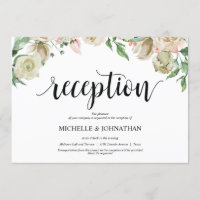 Cartão de Convite de Recepção de Casamento de Prim