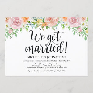 Cartão de Convite de Recepção de Casamento Floral 