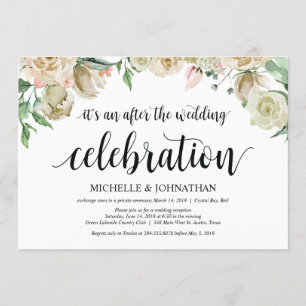 Cartão de Convite de Recepção de Casamento Simples