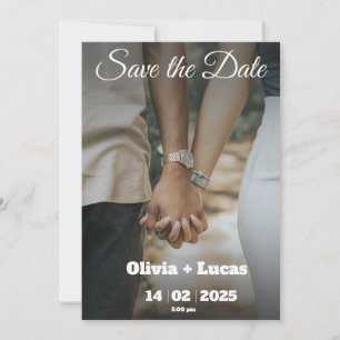 Cartão de Convite de Save The Date Minimalista Ten