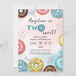 Cartão de convite de segundo aniversário plano.