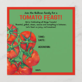 Cartão de Convite de Tomates Vermelhos para Banque