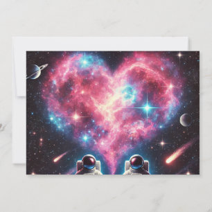 Cartão de Convite do Astronauta do Amor Cósmico