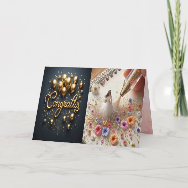 Cartão de Convite Dobrado Congrats (Frente)