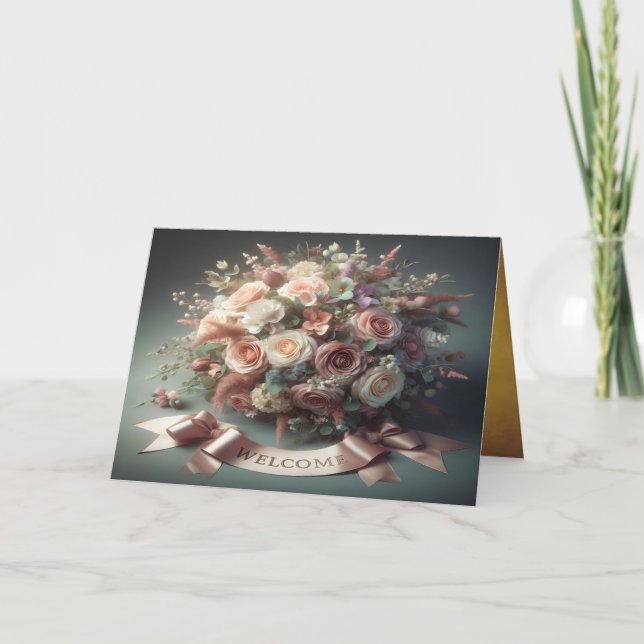 Cartão de Convite Dobrado de Boas-vindas (Frente)