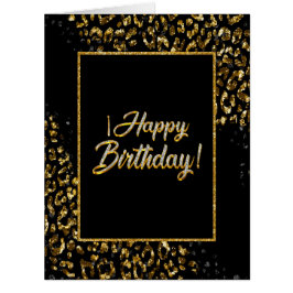 Cartão de Convite Dourado para Joias-Leopardo Pret