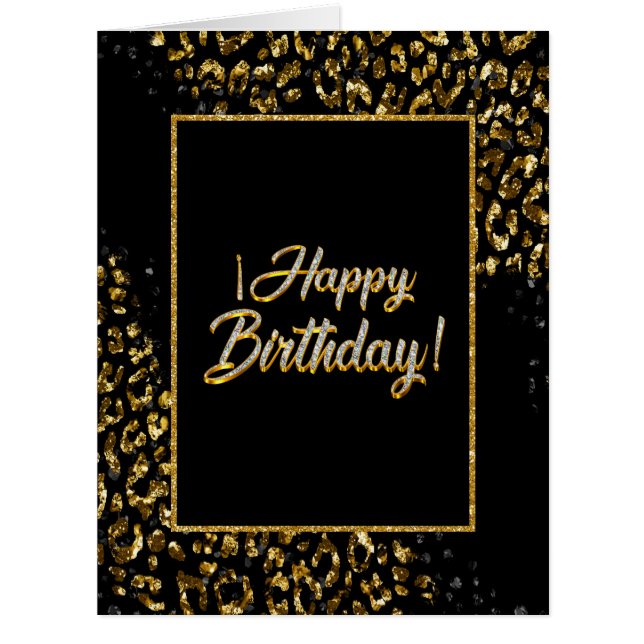 Cartão de Convite Dourado para Joias-Leopardo Pret (Frente)