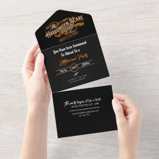 Cartão de Convite Elegante Halloween com RSVP