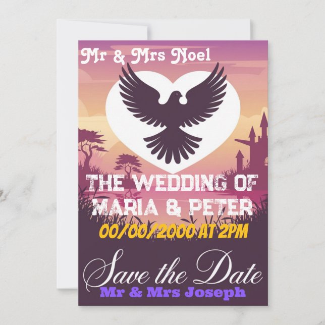 Cartão de Convite Elegante para Casamento com Form (Frente)