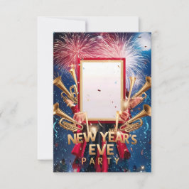 Cartão de Convite em Branco para Festa de Ano Novo
