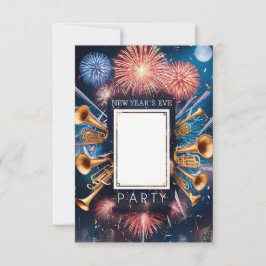 Cartão de Convite em Branco para Festa de Ano Novo