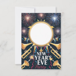 Cartão de Convite em Branco para Festa de Ano Novo