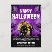 Cartão de Convite Feliz Halloween