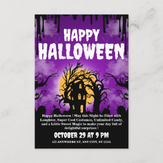 Cartão de Convite Feliz Halloween