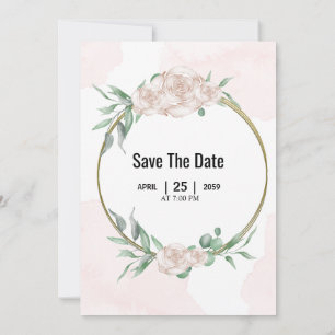 Cartão de convite floral de casamento salvar a dat