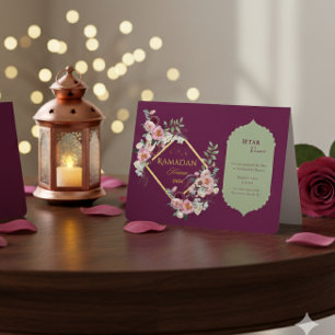 Cartão de Convite Floral Dobrado Ramadan Kareem 20