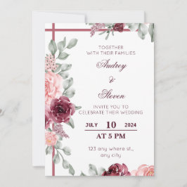 Cartão de Convite Floral Elegante