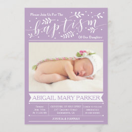 Cartão de Convite Fotográfico Baptism para Caligra