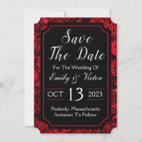 Cartão de Convite Gothic Save The Date