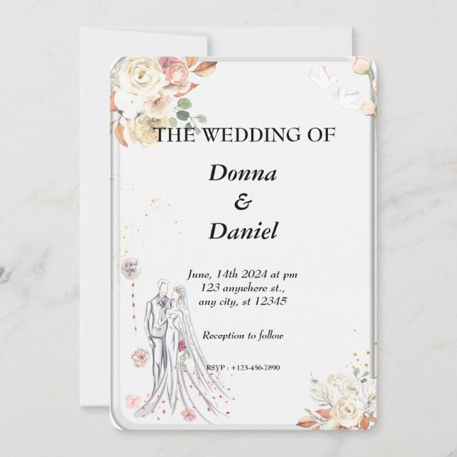 Cartão de convite impresso em vidro (Frente)