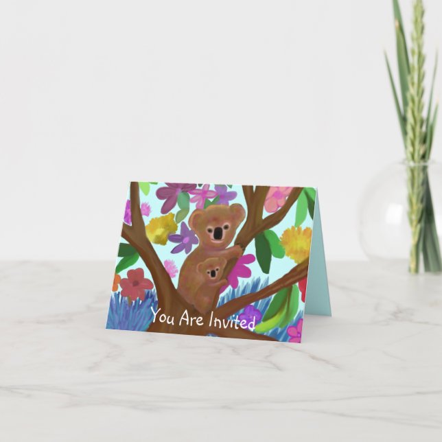 Cartão de Convite Koalas (Frente)