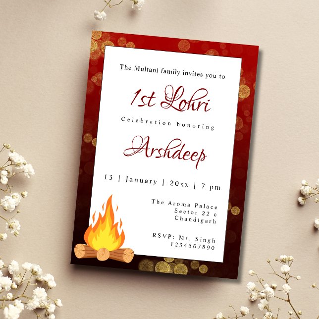 Cartão de convite Lohri Primeiro convite Lohri (Criador carregado)