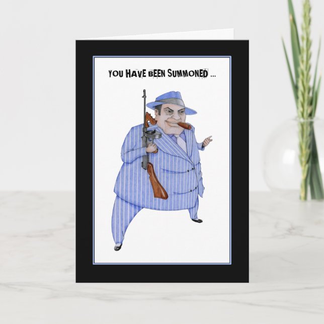 Cartão de Convite Mistério de Assassinato Mob Boss (Frente)