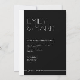 Cartão de Convite Monocromático Mínimo EMILY Moder