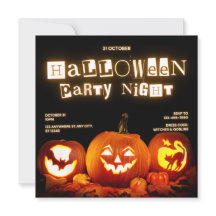 Cartão de Convite Noturno de Festa Halloween