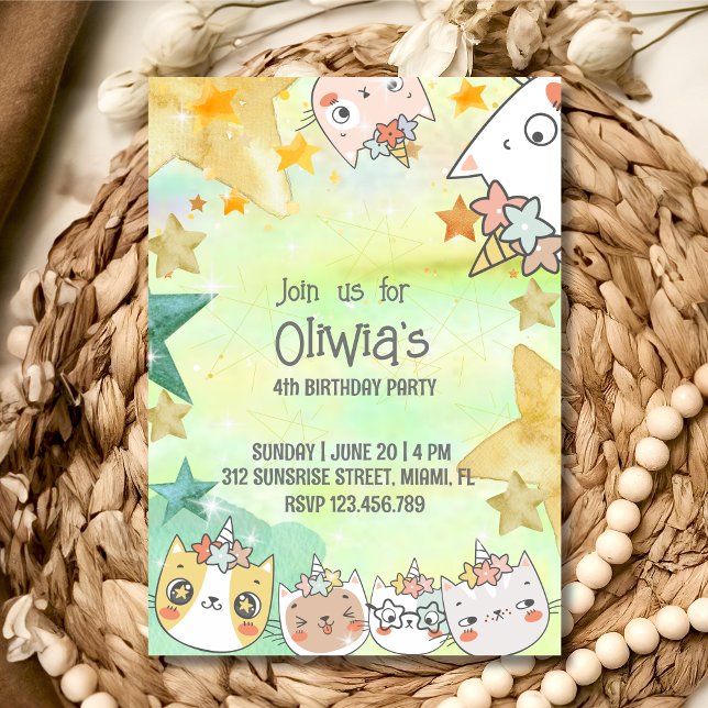 Cartão de Convite para aniversário de pipoca mágic (Criador carregado)