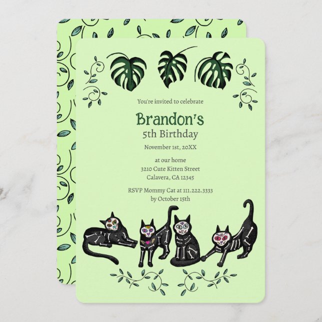 Cartão de Convite para Aniversários de criança Cut (Frente/Verso)