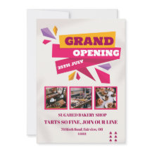 Cartão de convite para apresentação de padaria