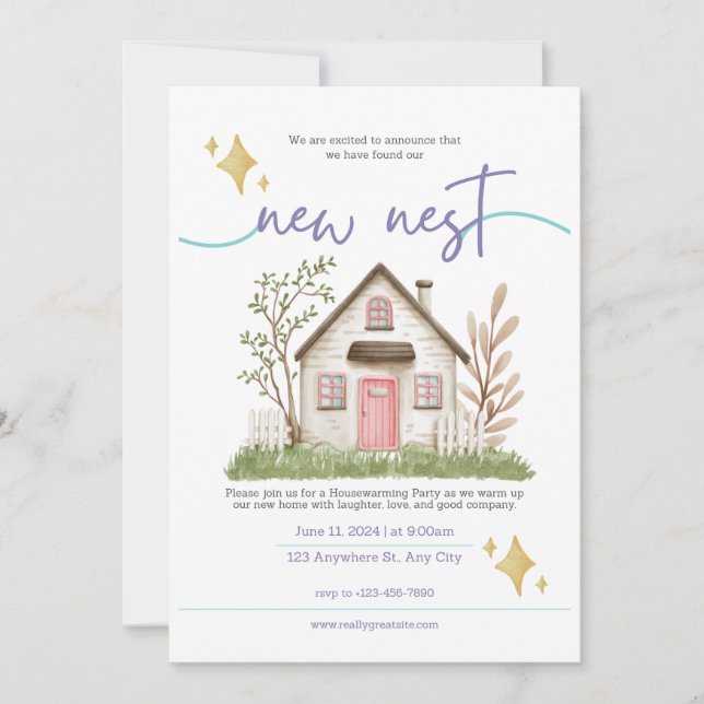 Cartão de Convite para Aquecimento da Casa Branca  (Frente)