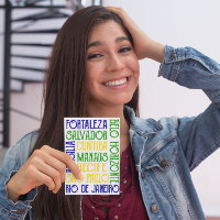 Cartão de Convite para Bandeira Brasileiro com Nom