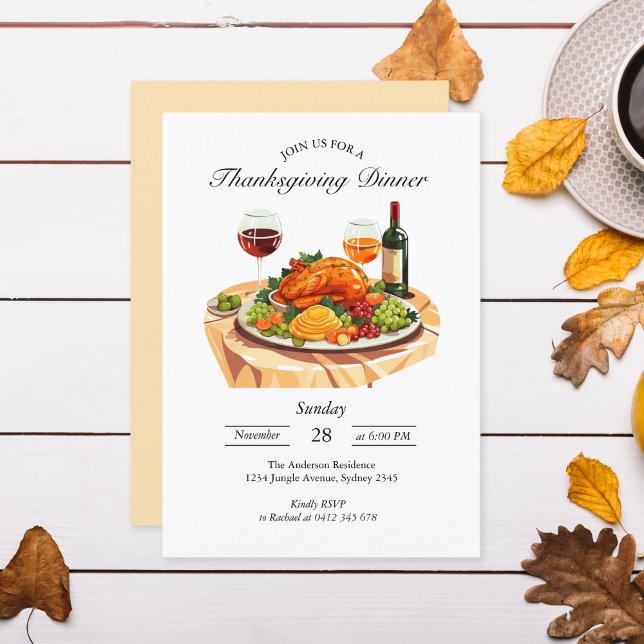 Cartão de Convite para Banquete de Ação de Graças  (Criador carregado)
