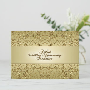 Cartão de Convite para Bodas de Ouro de 50 Anos de