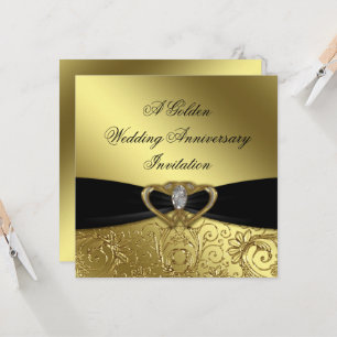 Cartão de Convite para Bodas de Ouro de 50 Anos de