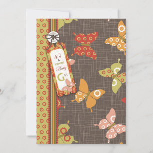 Cartão de Convite para Borboletas Retroativas