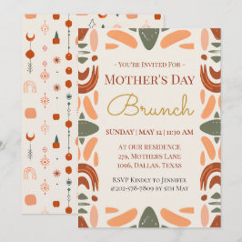 Cartão de Convite para Brunch do Dia das Mães Boho