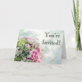 Cartão de Convite para Buquês de Casamento Elegant