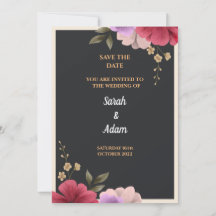 Cartão de convite para casamento