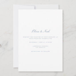 Cartão de Convite para Casamento Azul e Branco Dus