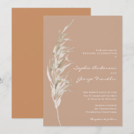 Cartão de Convite para Casamento Bohemian Terracot