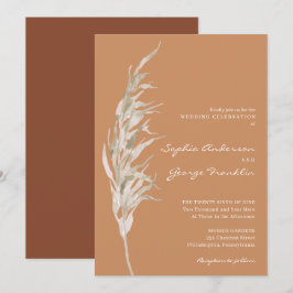 Cartão de Convite para Casamento Bohemian Terracot